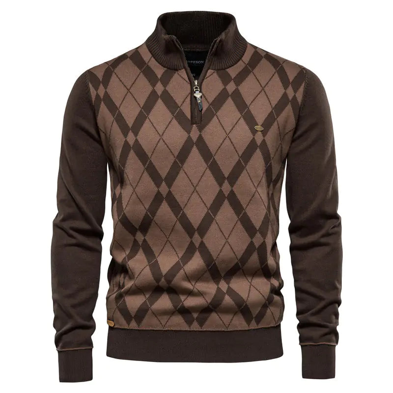 Men's British Long Sleeve Half Zip Sweater