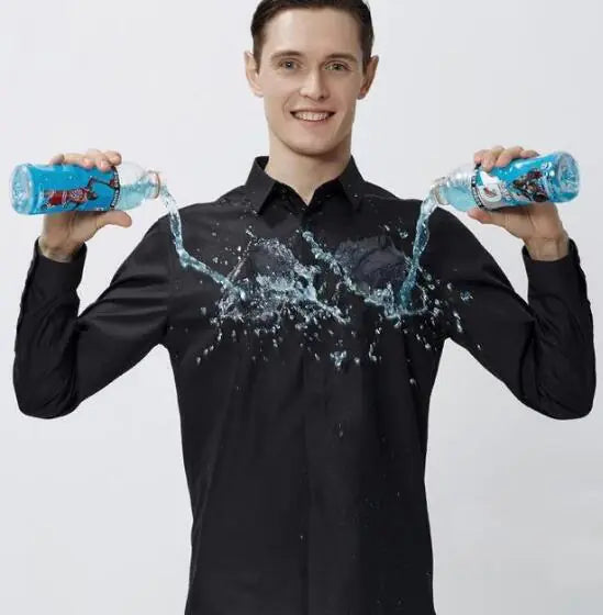 Camisa de Manga Corta para Hombre, Camisa Resistente a Manchas de Manga Larga