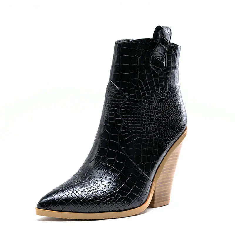 Botas de Algodón con Estampado de Serpiente para Damas