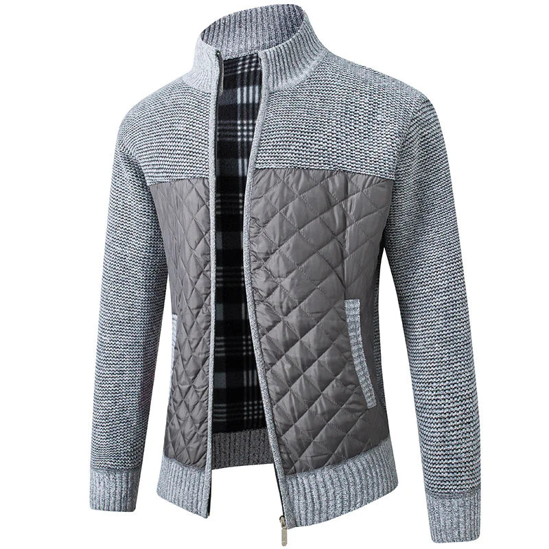 Men's Urban Striped Zip-Up Sweater