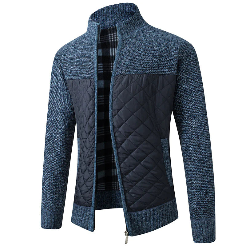 Men's Urban Striped Zip-Up Sweater
