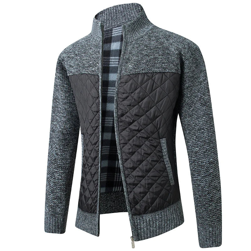 Men's Urban Striped Zip-Up Sweater