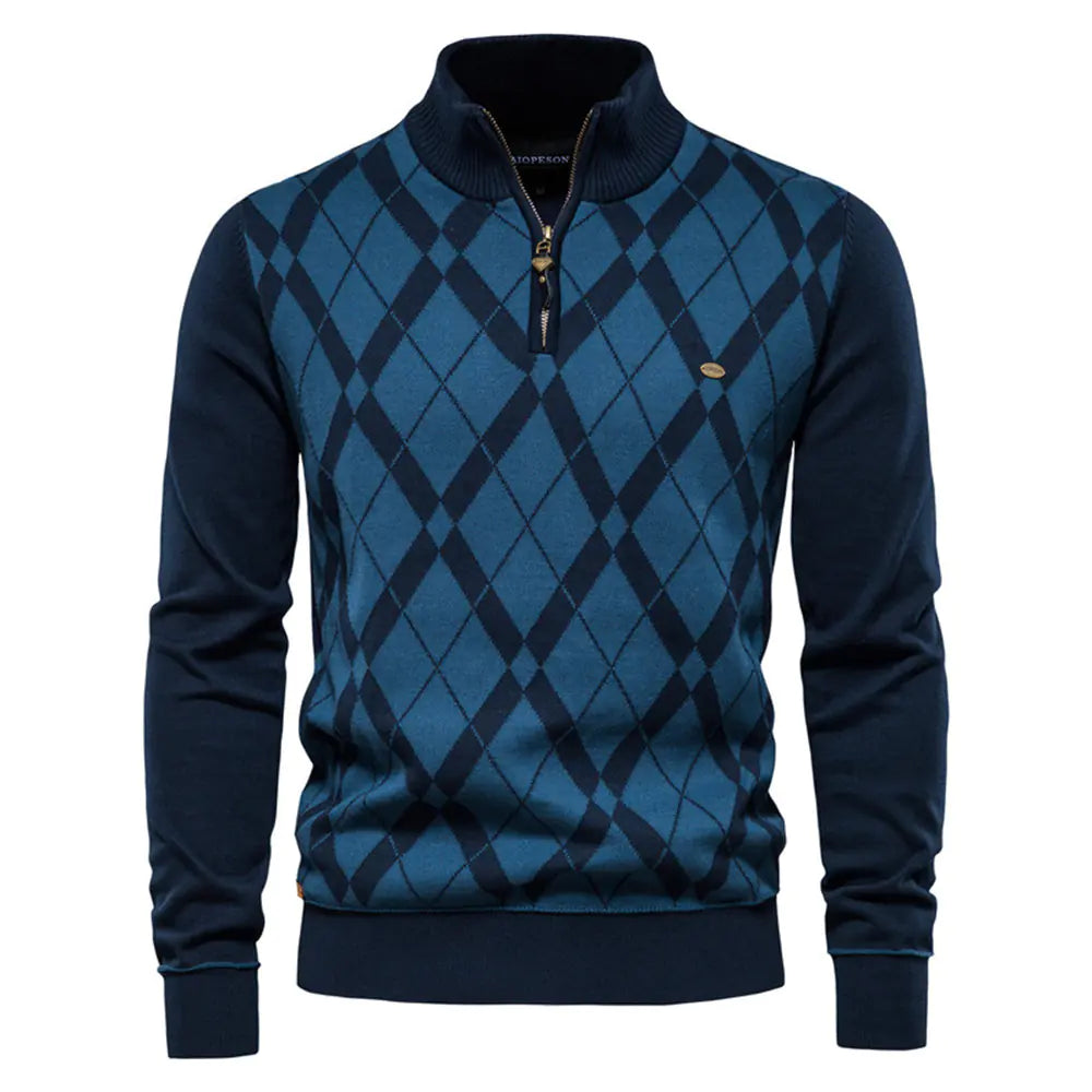 Men's British Long Sleeve Half Zip Sweater
