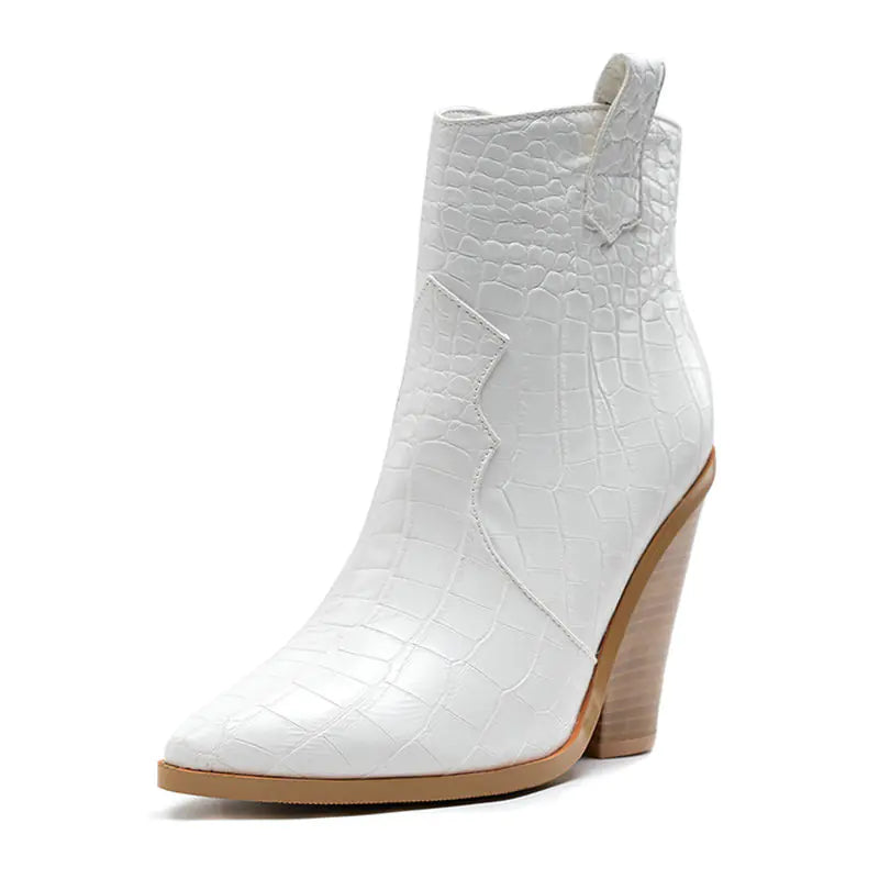 Snake Print Cotton Boots for Women