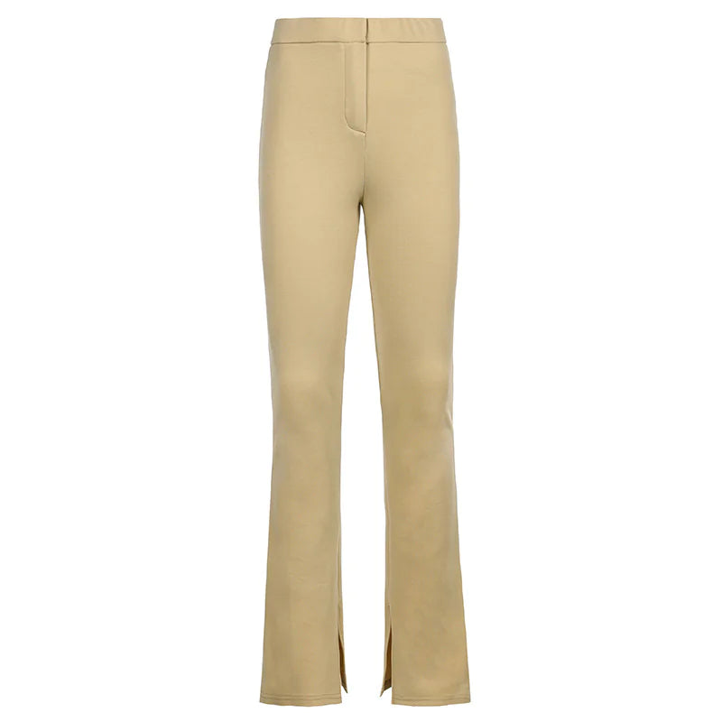Pantalones Acampanados con Abertura