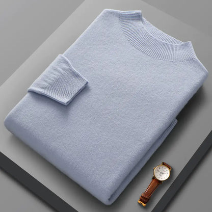 Suéter Casual de Cachemira con Medio Cuello de Tortuga para Hombre