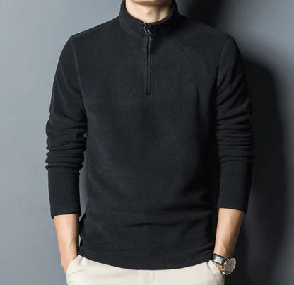 Men's High Neck Half-Zip Sweater & Long Sleeve T-Shirt