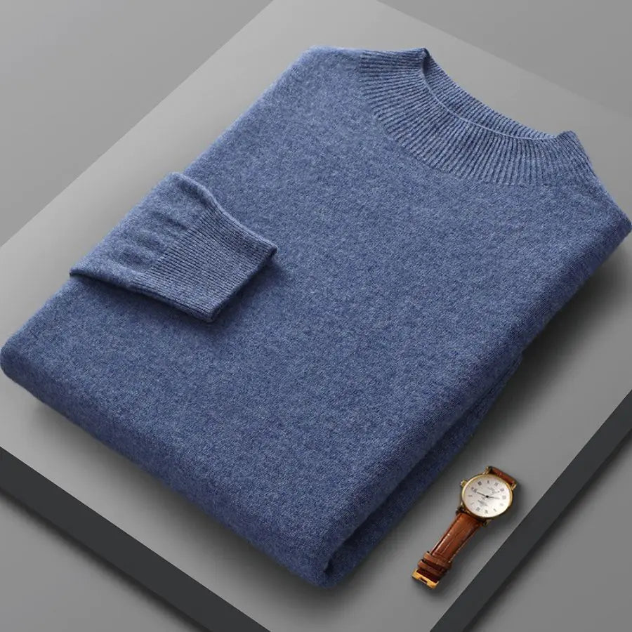 Suéter Casual de Cachemira con Medio Cuello de Tortuga para Hombre