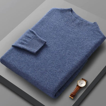 Suéter Casual de Cachemira con Medio Cuello de Tortuga para Hombre