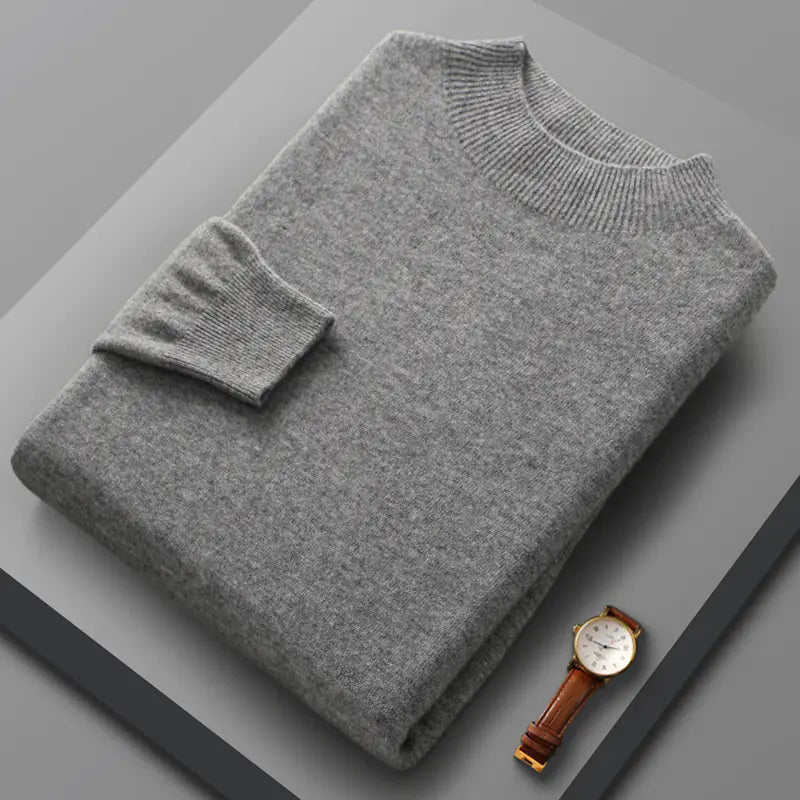 Suéter Casual de Cachemira con Medio Cuello de Tortuga para Hombre