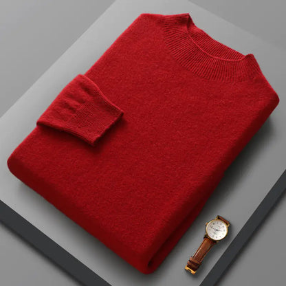 Suéter Casual de Cachemira con Medio Cuello de Tortuga para Hombre