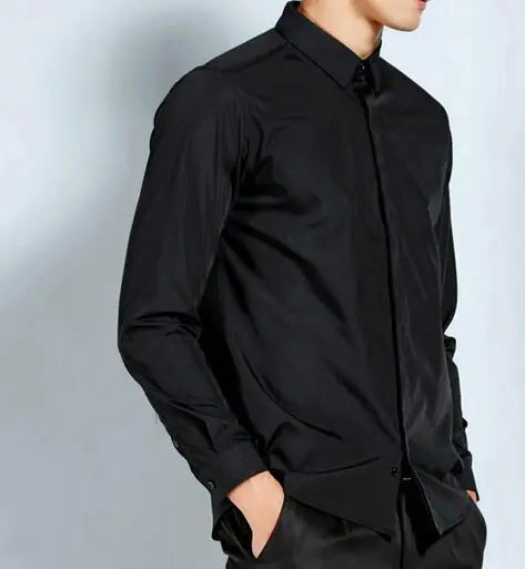 Camisa de Manga Corta para Hombre, Camisa Resistente a Manchas de Manga Larga