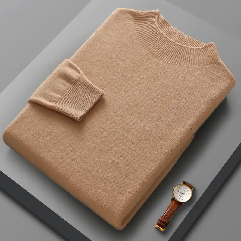 Suéter Casual de Cachemira con Medio Cuello de Tortuga para Hombre