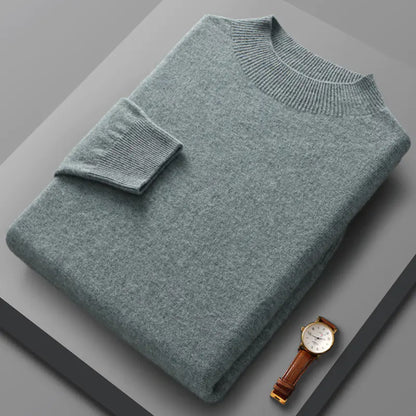 Suéter Casual de Cachemira con Medio Cuello de Tortuga para Hombre