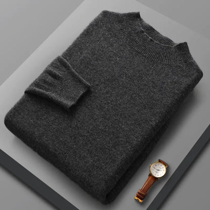 Suéter Casual de Cachemira con Medio Cuello de Tortuga para Hombre