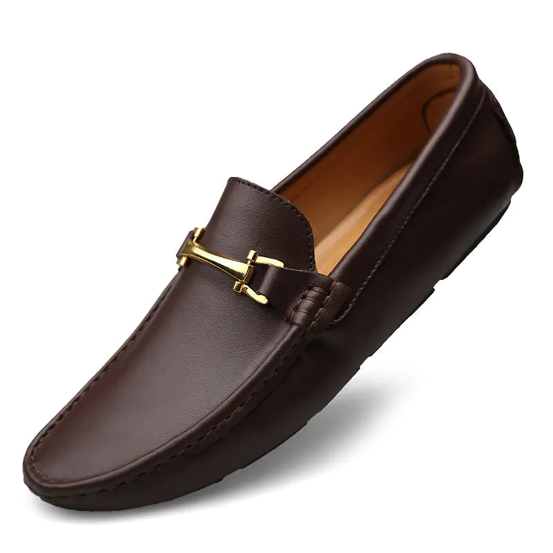 Zapatos sin cordones de moda coreana Gommino para hombre