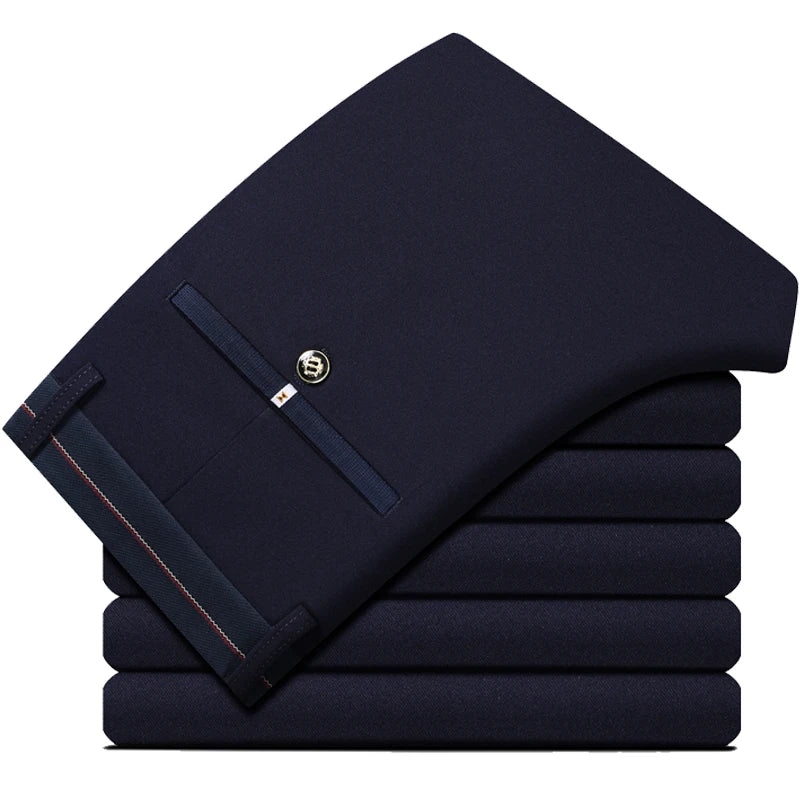 Pantalones largos y rectos de cintura