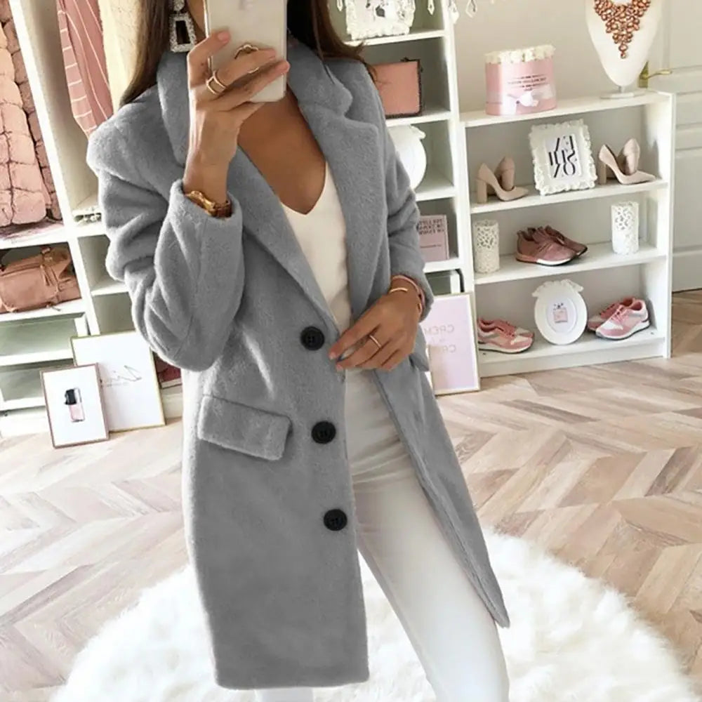 chaqueta vintage de color liso para otoño