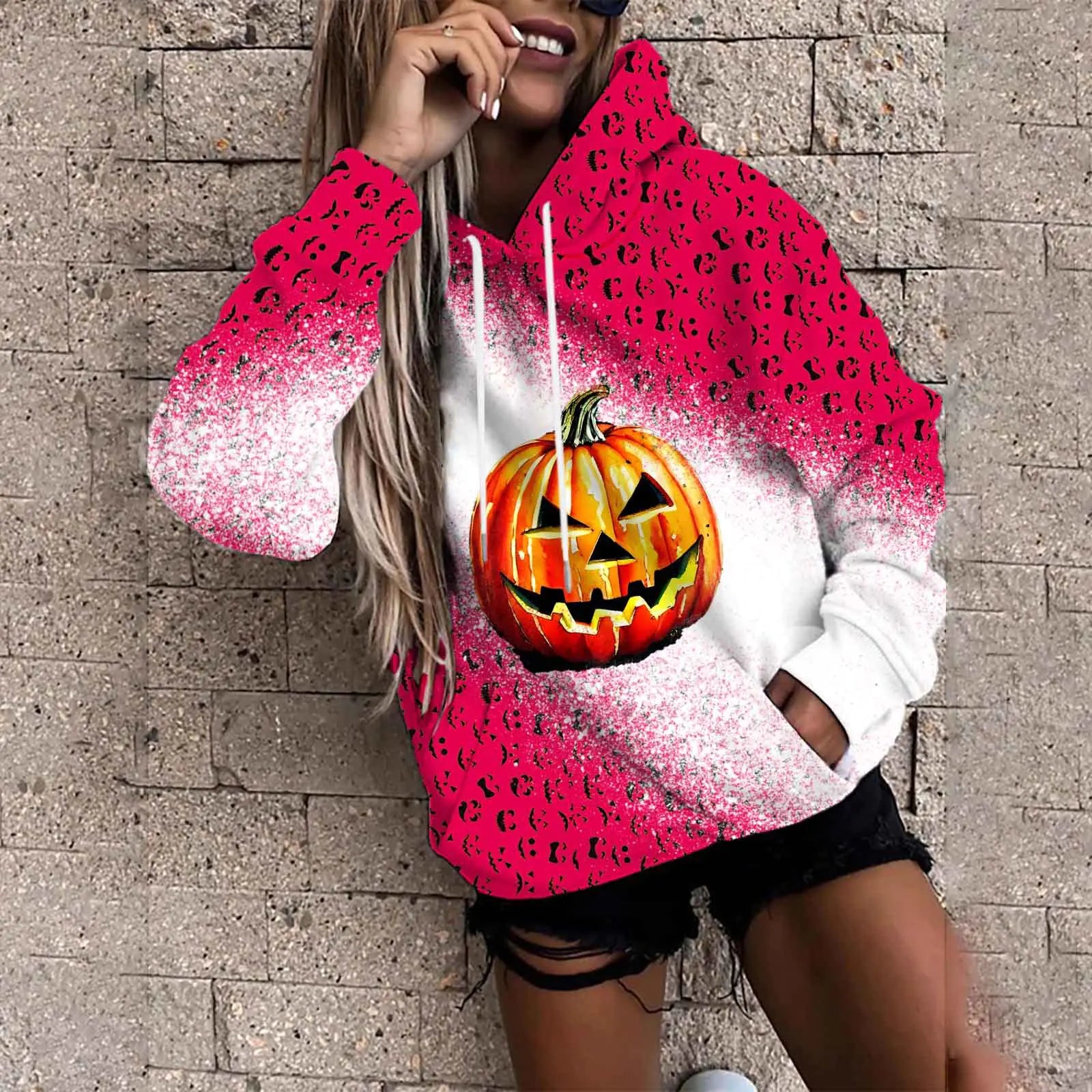 Suéter Acolchado de Moda Femenina para Halloween