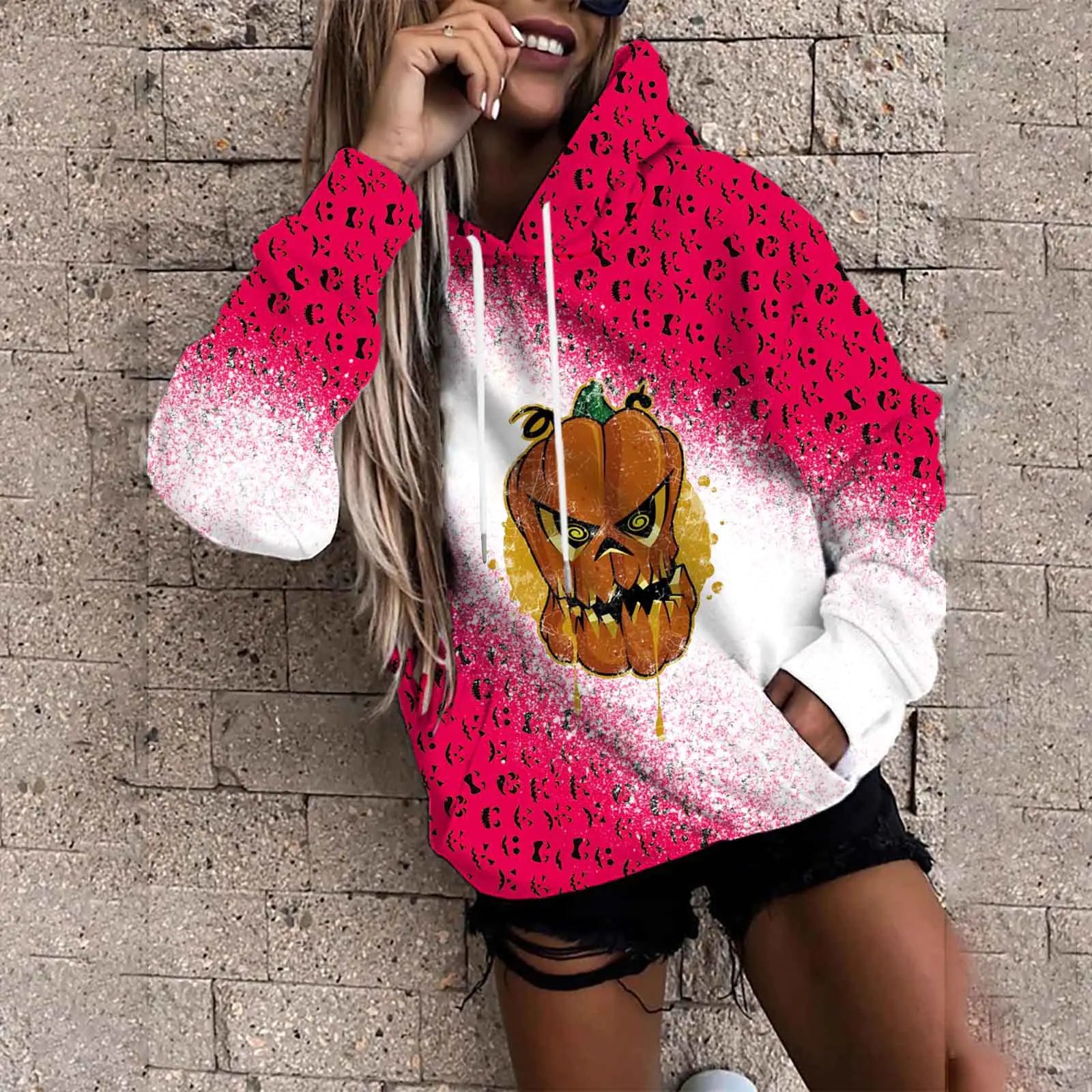 Suéter Acolchado de Moda Femenina para Halloween