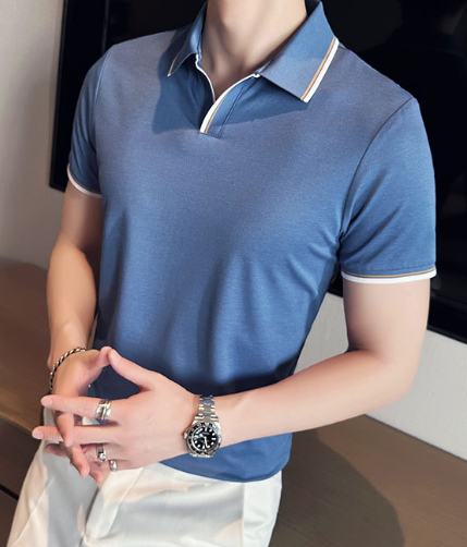 Camiseta Polo Sin Botones / Camiseta Casual (Una Pieza)