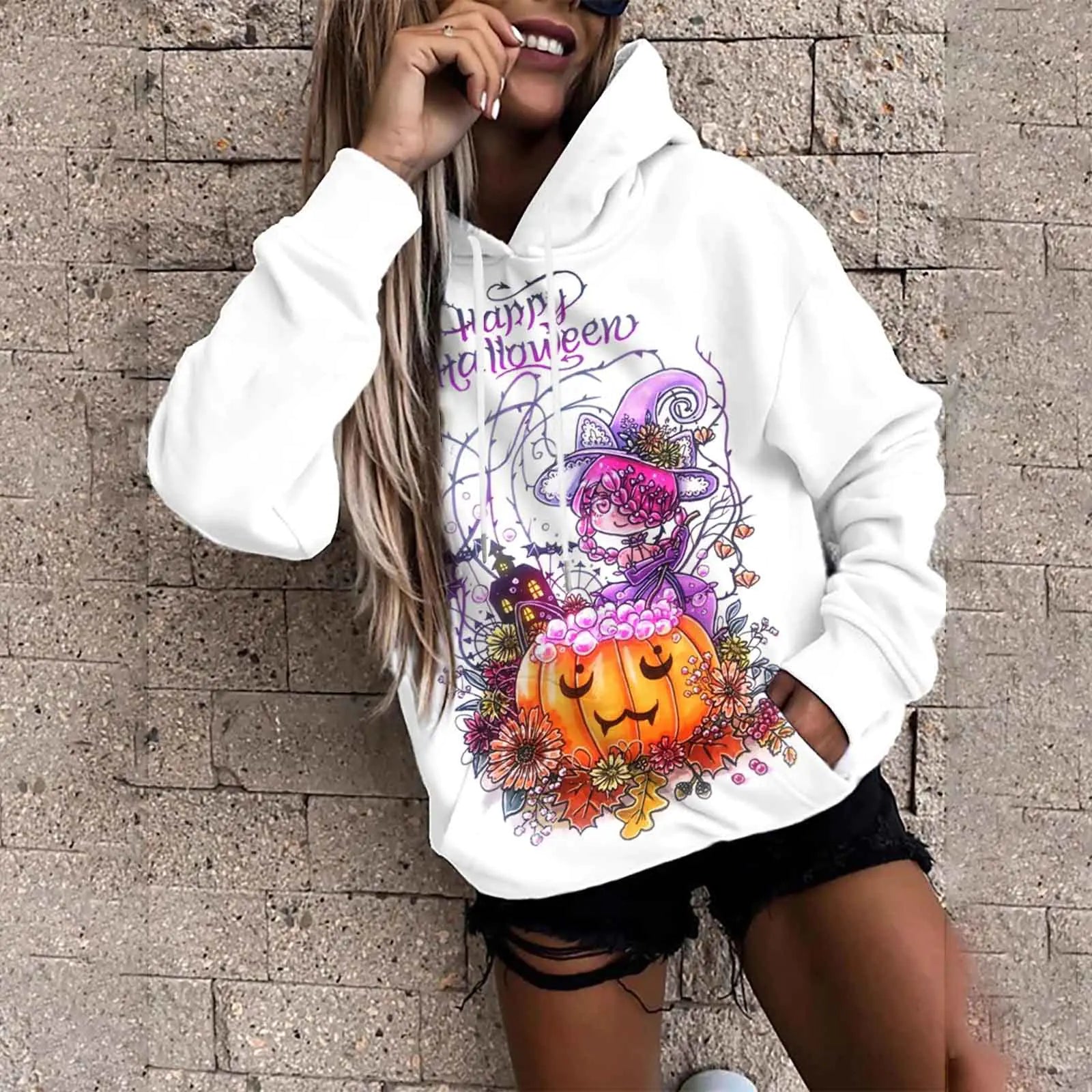 Suéter Acolchado de Moda Femenina para Halloween