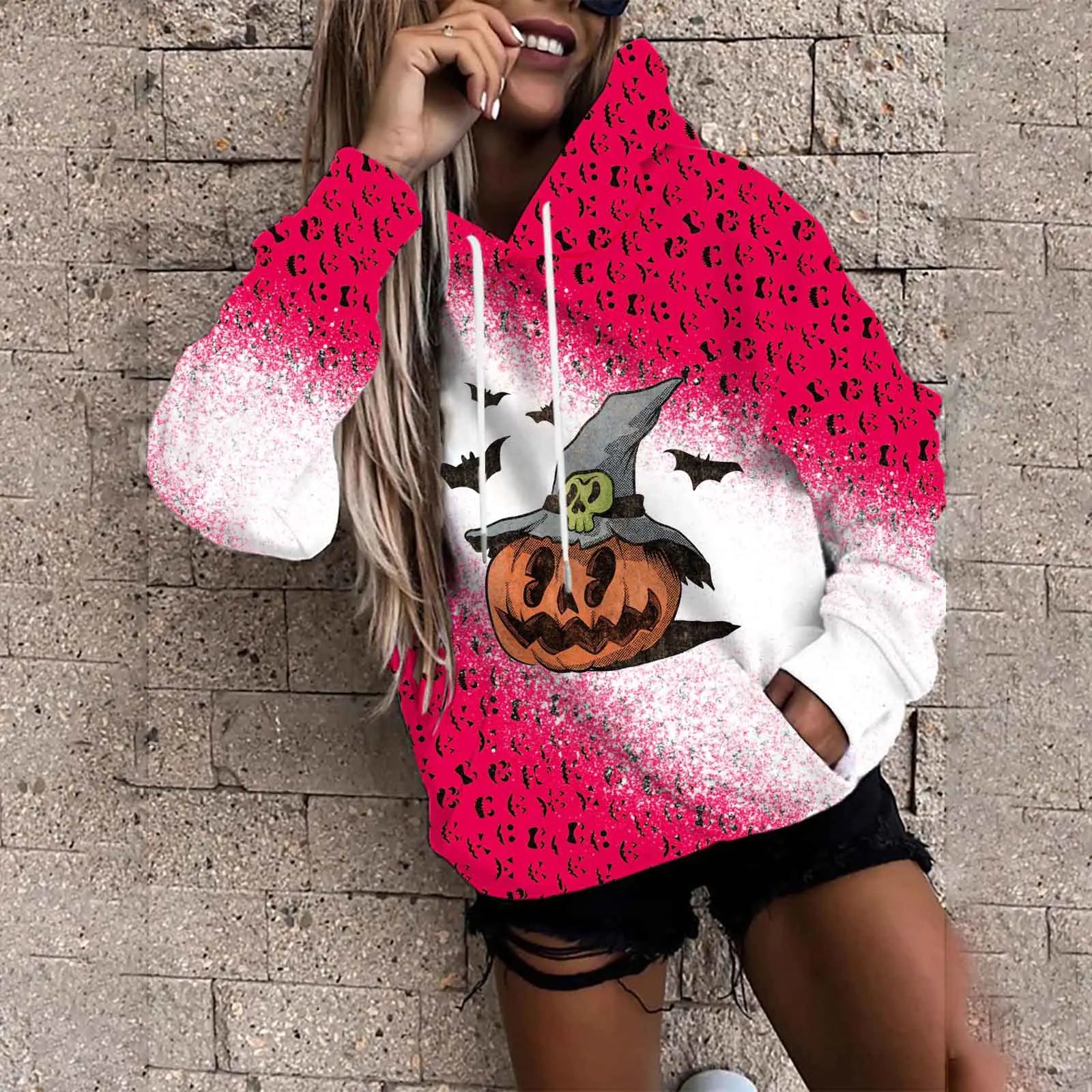 Suéter Acolchado de Moda Femenina para Halloween