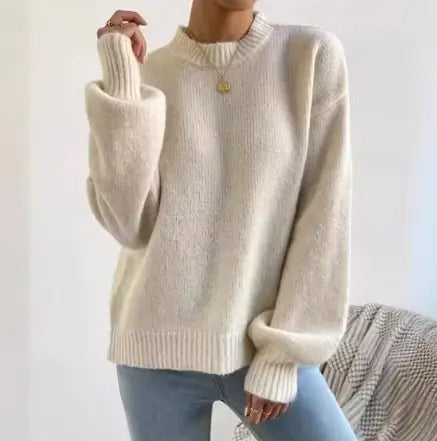 Suéter de Punto con Medio Cuello Alto