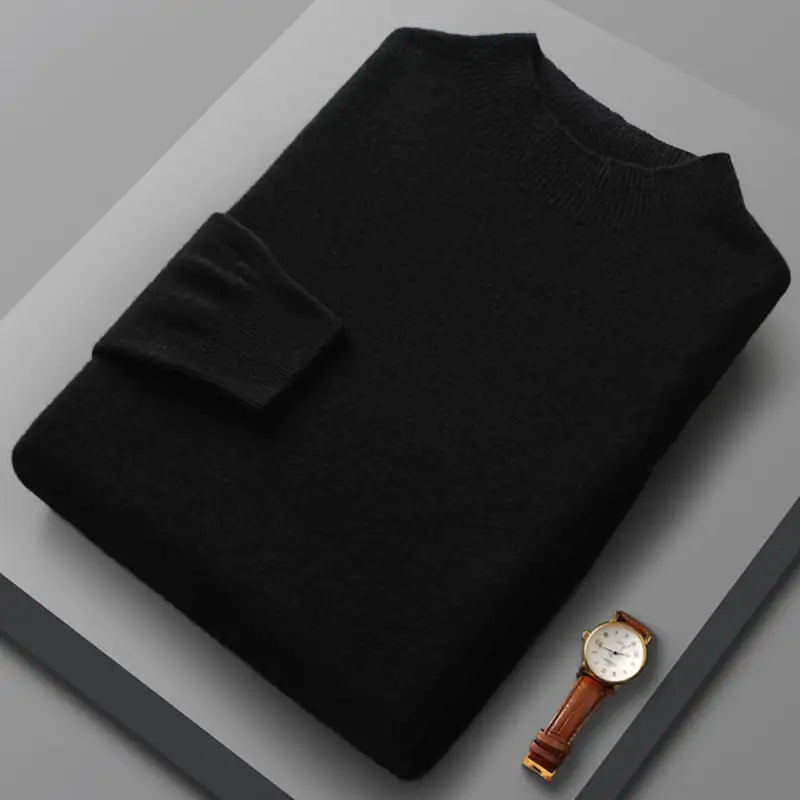Suéter Casual de Cachemira con Medio Cuello de Tortuga para Hombre