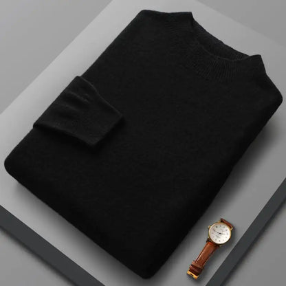 Suéter Casual de Cachemira con Medio Cuello de Tortuga para Hombre