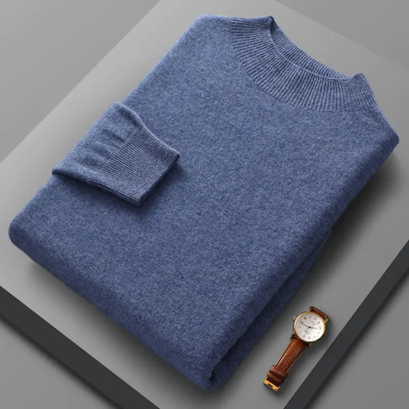 Suéter Casual de Cachemira con Medio Cuello de Tortuga para Hombre