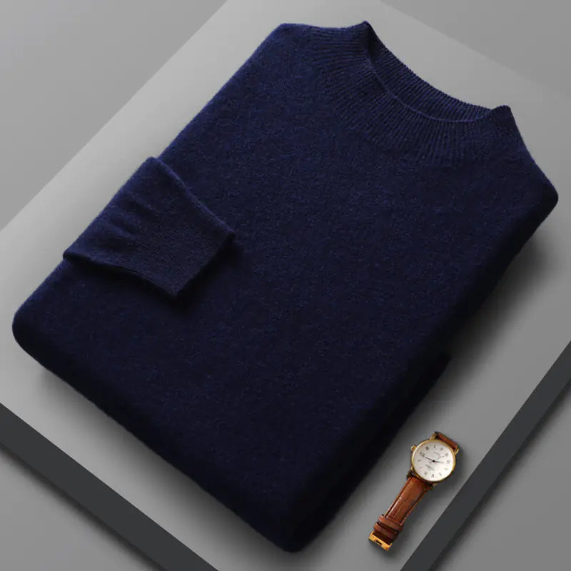 Suéter Casual de Cachemira con Medio Cuello de Tortuga para Hombre