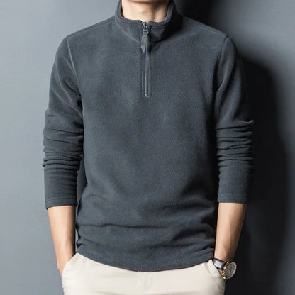 Men's High Neck Half-Zip Sweater & Long Sleeve T-Shirt
