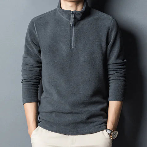 Men's High Neck Half-Zip Sweater & Long Sleeve T-Shirt