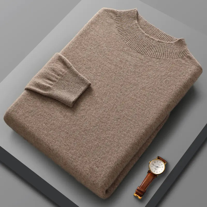 Suéter Casual de Cachemira con Medio Cuello de Tortuga para Hombre